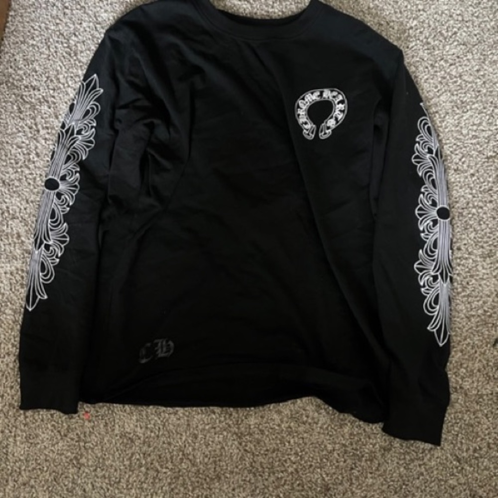 Chrome Hearts Black Shirt with White Logo